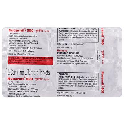 Nucarnit 500mg Tablet 10'S - Supplements-Sup