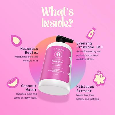 Arata Advanced Curl Care Hair Shampoo with Murumuru, Evening Primrose Oil, Hibiscus Extracts & Coconut Water 300ml - Shampoos