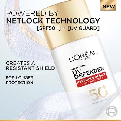 Loreal Paris Uv Defender Invisible Resist Daily Sunscreen SPF50 PA Lightweight 50 ml - Body Sunscreen