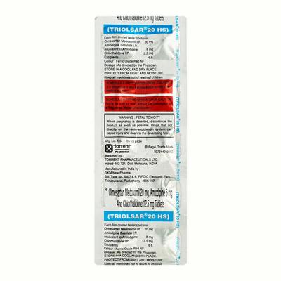 Triolsar HS 20mg Tablet 10'S - Hypertension-Cal