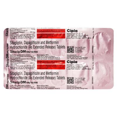 SITACIP DM 10/100/500 Tablet 10's - Diabetes-Ant