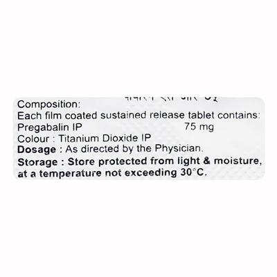 PBREN SR 75 Tablet 10's - Neuropathic Pain-Dru