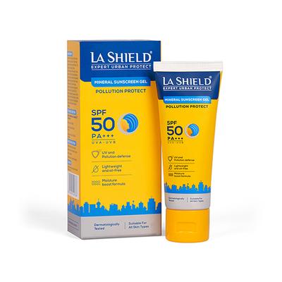 La Shield Pollution Protect Mineral Sunscreen Gel - SPF 40,PA+++ UVA-UVB UV and Pollution Defense 50gm - Face Sunscreen