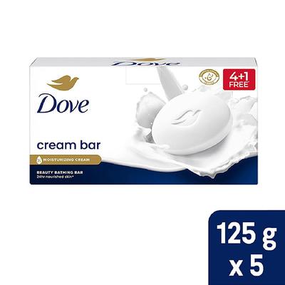 Dove Cream Beauty Bathing Bar for 24 Hour Nourished Skin with Nutrient Serum PO5 125gm each - Soaps