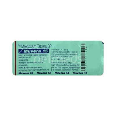 Muvera 15mg Tablet 10'S - Pain relief-Nsa