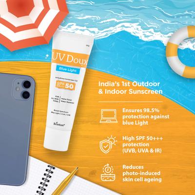 UV Doux Blue Light SPF 50 PA+++ Anhydrous Sunscreen Gel 30 g - Face Sunscreen