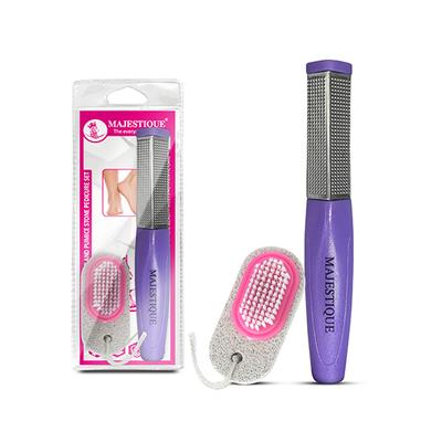 Majestique Foot Scraper And Pumice Stone Pedicure Set, Lightweight And Easy To Use - Multicolor 2's - Manicure & Pedicure Kits