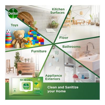 Dettol Multi-Use Skin & Surface Wipes - Original 40's - Facial Wipes & Tissues