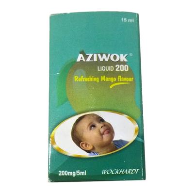 Aziwok 200 Refreshing Mango Flavour Liquid 15ml - Bacterial Infections-Mac