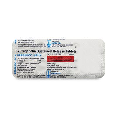 Pregadoc SR 75mg Tablet 10'S - Neuropathic Pain-Dru