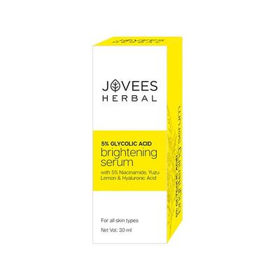 Jovees Herbal 5% Glycolic Acid Brightening Skin Serum with 5% Niacinamide Yuzu Lemon and Hyaluronic Acid 30 ml - Face Gels