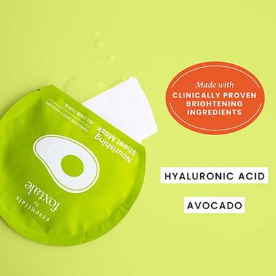 Foxtale Nourishing Sheet Mask with Hyaluronic Acid and Avocado 26 gm - Sheet Masks