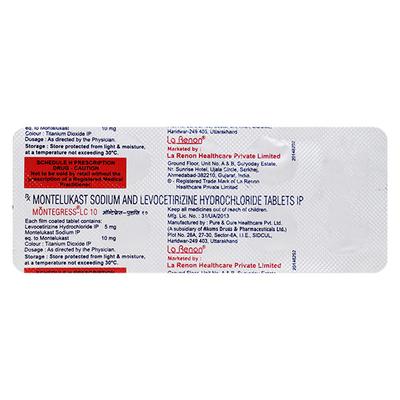Montegress LC 10mg Tablet 10'S - Allergies-Ant