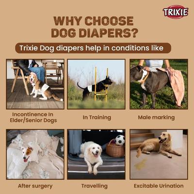 Trixie Diapers For Female Dogs M to L (36 to 52 cm) 12's - Pet accessories