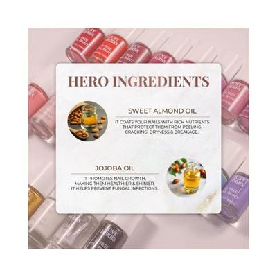 Just Herbs Nail Polish 21 Chemical Free Formula, Quick Dry, Glossy, Black Berry 6 ml - Nail Polish