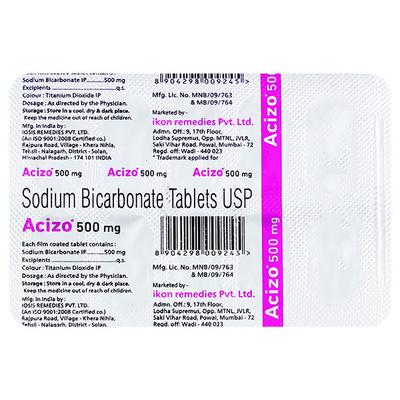 ACIZO 500mg Tablet 10's - Ulcer/Reflux/Flatulence-Aaa