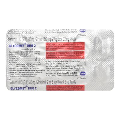Glycomet Trio 2mg Tablet 10'S - Diabetes-Ant