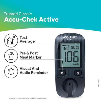 Accu-Chek Active Glucose Monitor with Free 10 Test Strips - Blood Glucose Monitors/Test Strips
