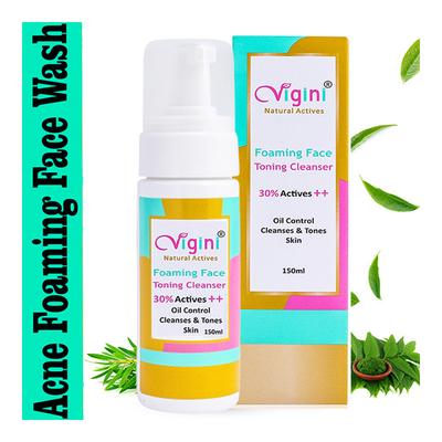 Vigini Natural Actives Foaming Face Toning Cleanser 150 ml - Face Wash & Cleansers