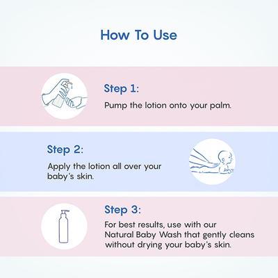 The Mom's Co. Natural Baby Lotion with Shea Butter, Cocoa Butter, Organic Rice Brain, Apricot & Jojoba Oils 400ml - Creams, Lotions & Oils