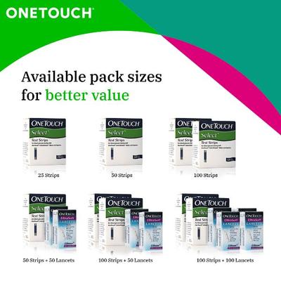 OneTouch Select Blood Glucose Test Strip 25's - Blood Glucose Monitors/Test Strips