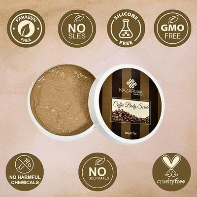 Kazarmaa Anti-Cellulite Coffee Body Scrub with Shea Butter, Coconut Oil and Walnut Shell 250 gm - Scrubs & Exfoliants