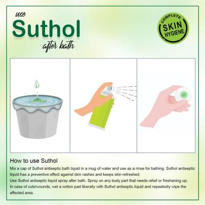 Boroline's Antiseptic Suthol Active Body Hygiene Liquid - Neem 100 ml - Wound/Burns