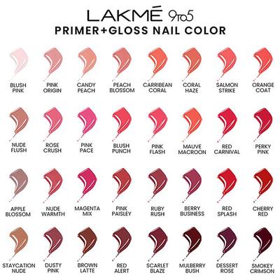Lakme 9To5 Primer + Gloss Nail Colour Desert Rose 6 Ml - Nail Polish
