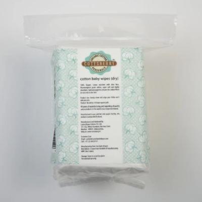 Cottsberry Organic Cotton Large Baby Wipes (Dry) with Aloevera 50's - Cotton Buds & Balls