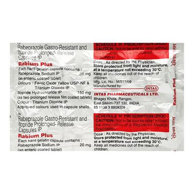 Rabium Plus Capsule 10'S - Ulcer/Reflux/Flatulence-Aaa
