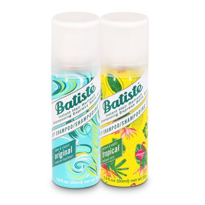 Batiste Dry Hair Shampoo - Clean & Classic Original 50 ml + Coconut & Exotic Tropical 50 ml - Dry Shampoos & Conditioners