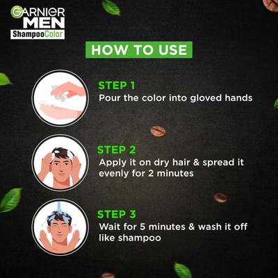 Garnier Men Shampoo Color Shade 3.16 Burgundy (10ml+10ml) - Sachet/Shampoo