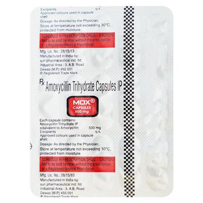 MOX 500mg Capsule 15'S - Bacterial Infections-Pen