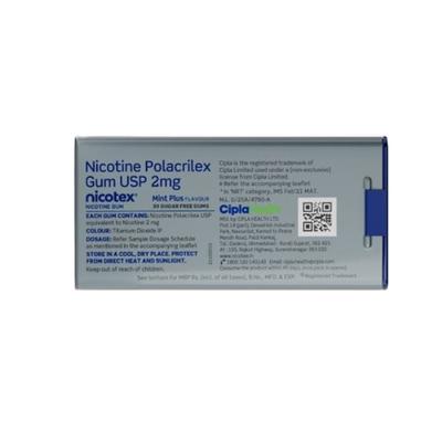 Nicotex 2 mg Sugar Free Chew Gum - Mint Plus Flavour 30's - Nicotine Gums/Lozenges