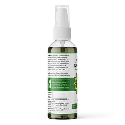 AromaMusk USDA Organic 100% Pure Cold Pressed Neem Oil For Hair, Skin & Nails - Natural Insect Repellent 100 ml - Hair Oils