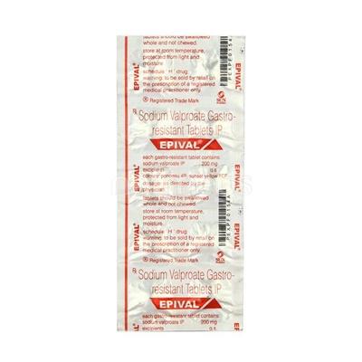 Epival 200mg Tablet 10'S - Epilepsy/Convulsion-Ant