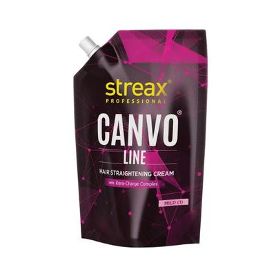 Streax Professional Canvoline Hair Straightening Cream with Kera-Charge - Mild 80gm - Hair Creams