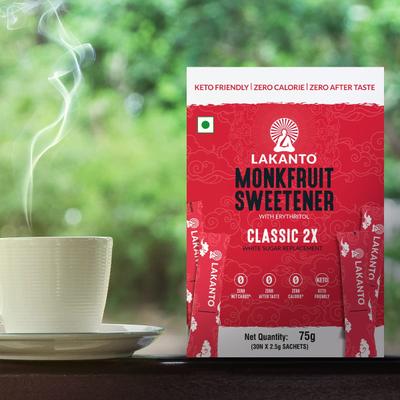 Lakanto Monkfruit Sweetener (Combo Pack Of Classic 2X (30's X 2.5 g) + Classic 454 g) 1's - Sugar Substitute