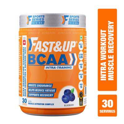 Fast&Up BCAA Supplement Powder - Blueberry Flavour 450 gm - Bcaa Supplements