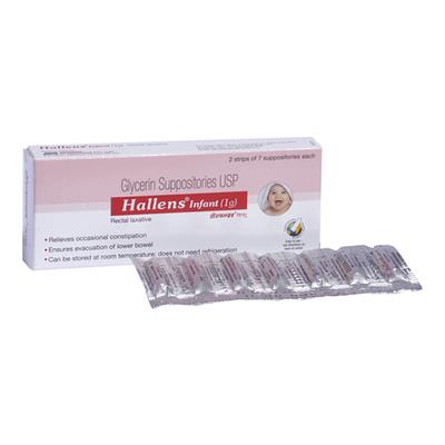 HALLENS INFANT (1G) Suppositories 7's - Constipation-Lax