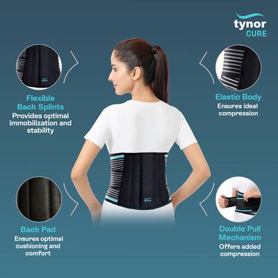 Tynor Cure Lumbo Sacral Belt - Black (M) (A 06) 1's - Abdomen/Neck/Arm/Elbow Supports