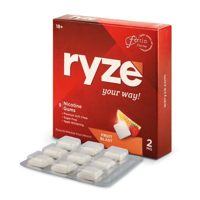 Ryze 2 mg Nicotine Gums - Fruit Blast 9's - Nicotine Gums/Lozenges