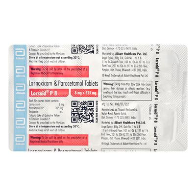 Lorsaid P 8mg Tablet 10'S - Pain relief-Nsa