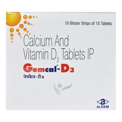 GEMCAL D3 Tablet 15's - Supplements-Cal