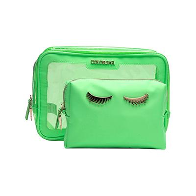 Colorbar Lips and Lashes Box Pouch - Neon Green 1's - Makeup Pouches