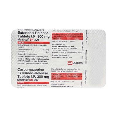 Mazetol SR 300mg Tablet 15'S - Epilepsy/Convulsion-Ant