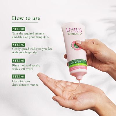 Lotus Organics Precious Brightening Face Wash 100 gm - Face Wash & Cleansers