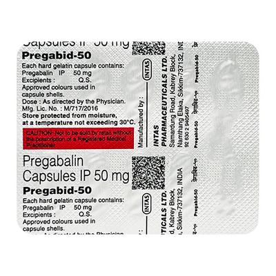 Pregabid 50mg Capsule 10'S - Neuropathic Pain-Dru