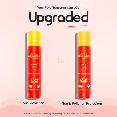 Aqualogica Detan+ Dewy Lightweight Sunscreen Gel SPF 50+ PA++++ For Tan-free, Bright & Hydrated Skin - 50 gm - Face Sunscreen