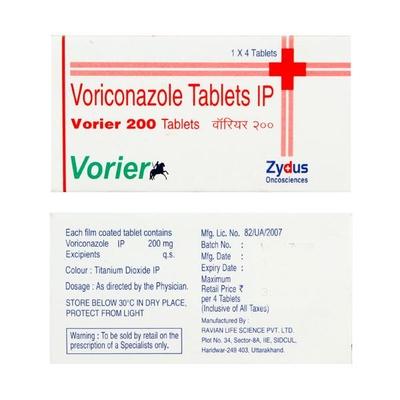 Vorier 200mg Tablet 4'S - Fungal Infections-Anf